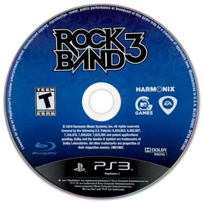 Rock Band 3 disc for PlayStation 3 (PS3) video game