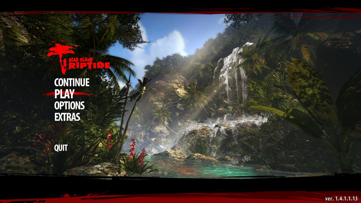 Dead Island Riptide Special Edition for PlayStation 3 (PS3) at Gamers INC, featuring an intense open-world survival horror experience with visceral melee combat, new playable characters, and defensive base-building as you fight to escape the zombie-infested islands of Palanai main menu title screen