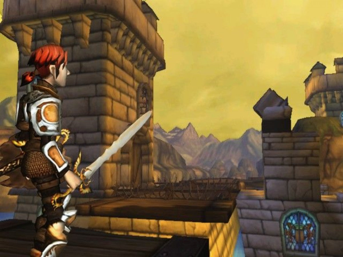 Knights Apprentice Memoricks Adventures retro Xbox video game Knights Apprentice fantasy action adventure puzzle platform gameplay magical world exploration story driven console title Xbox release gameplay