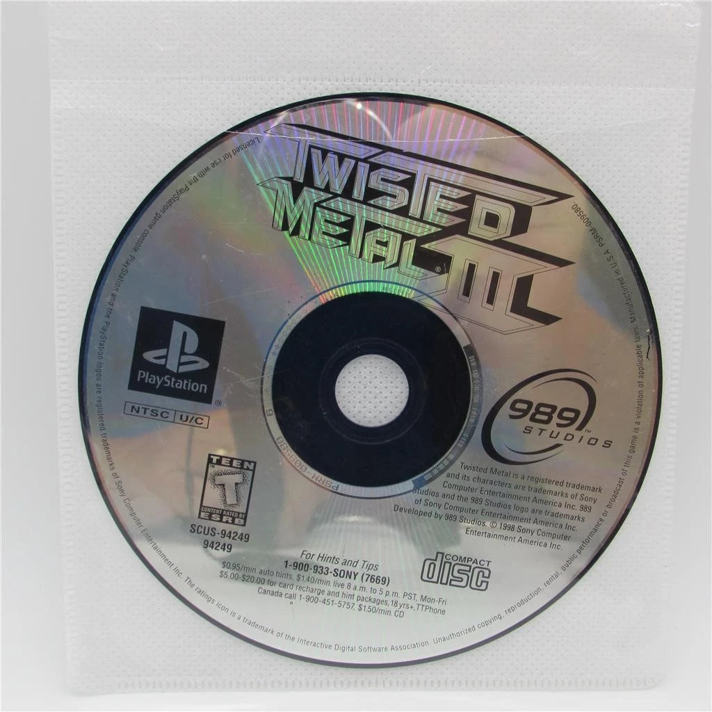 Twisted Metal 3 [Greatest Hits] disc for PlayStation 1 (PS1) vehicular combat video game