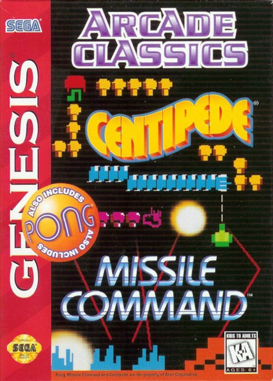 Arcade Classics cover art for Sega Genesis (GEN) video game
