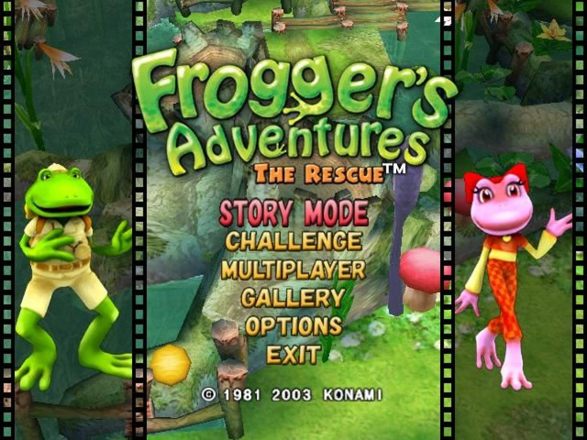Frogger’s Adventures The Rescue Nintendo GameCube GC video game, action platformer, adventure and puzzle gameplay, classic Frogger franchise title gameplay