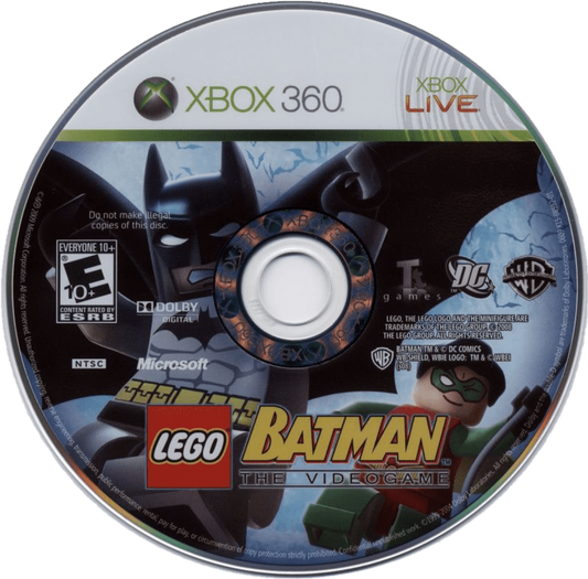 LEGO Batman: The Videogame disc for Xbox 360 (X360) action-adventure superhero video game