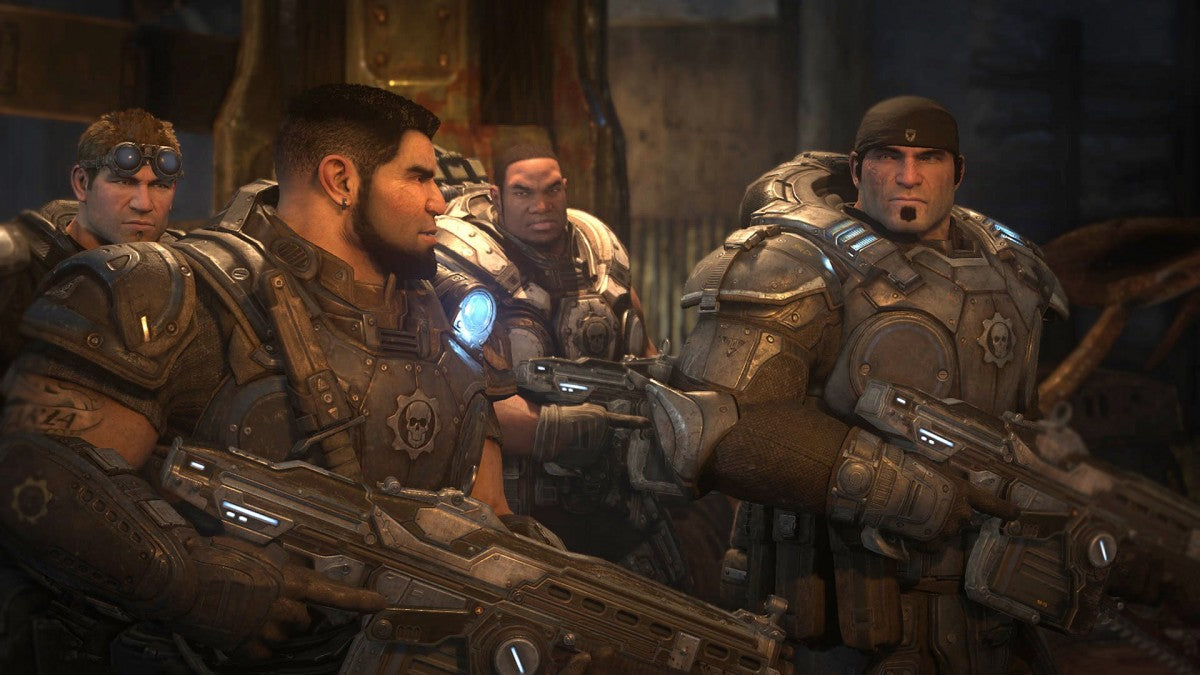 Gears of War [Ultimate Edition] gameplay for Xbox One (XONE) remastered third-person shooter video game