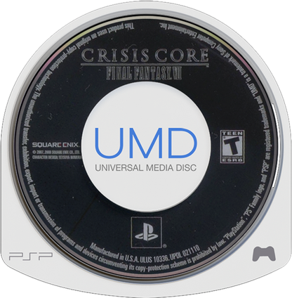 Final Fantasy VII: Crisis Core disc for PlayStation Portable (PSP) action RPG video game