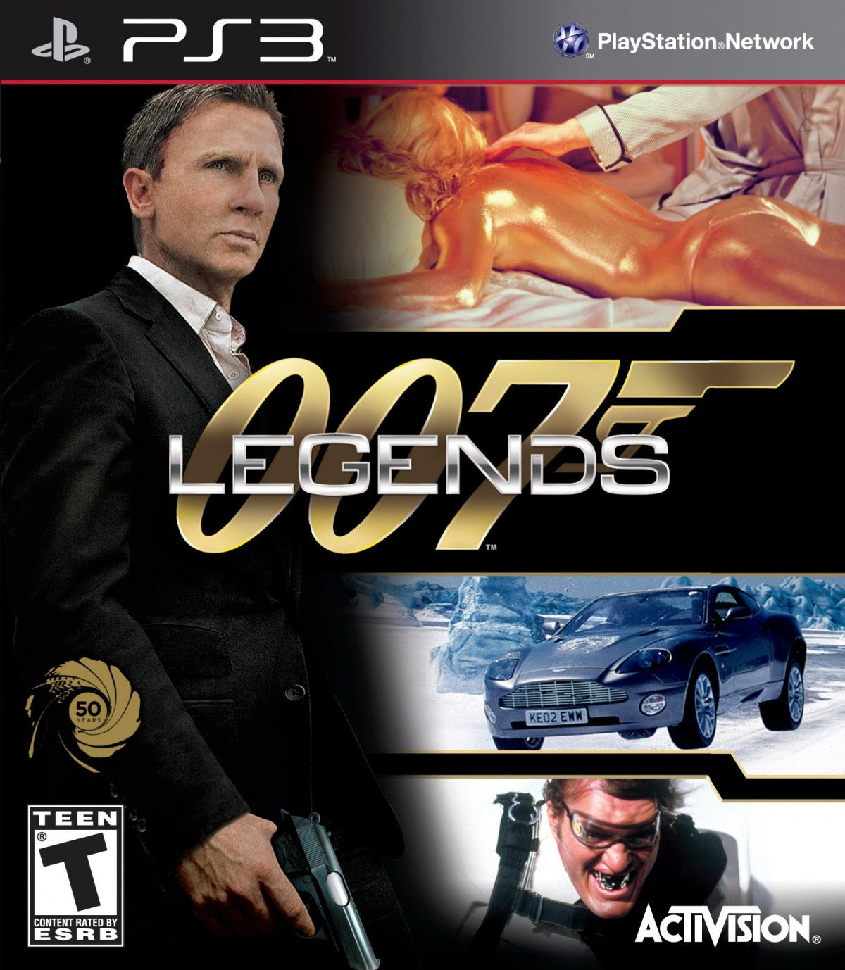 007: Legends for PlayStation 3 (PS3) at Gamers INC, featuring an ambitious first-person shooter that ties together six classic Bond films—including Goldfinger, Moonraker, and Skyfall—into a single overarching narrative where you employ gadgetry, stealth, and elite gunplay to relive the most iconic moments of James Bond’s legendary career front cover  