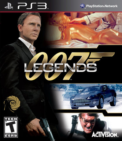 007: Legends for PlayStation 3 (PS3) at Gamers INC, featuring an ambitious first-person shooter that ties together six classic Bond films—including Goldfinger, Moonraker, and Skyfall—into a single overarching narrative where you employ gadgetry, stealth, and elite gunplay to relive the most iconic moments of James Bond’s legendary career front cover  