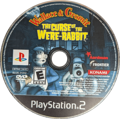 Wallace & Gromit: Curse of the Were-Rabbit – PlayStation 2 (PS2) video game disc, action-adventure platformer.