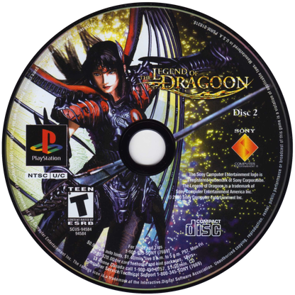Legend of Dragoon retro fantasy role-playing RPG game for PlayStation 1 (PS1) disc 2