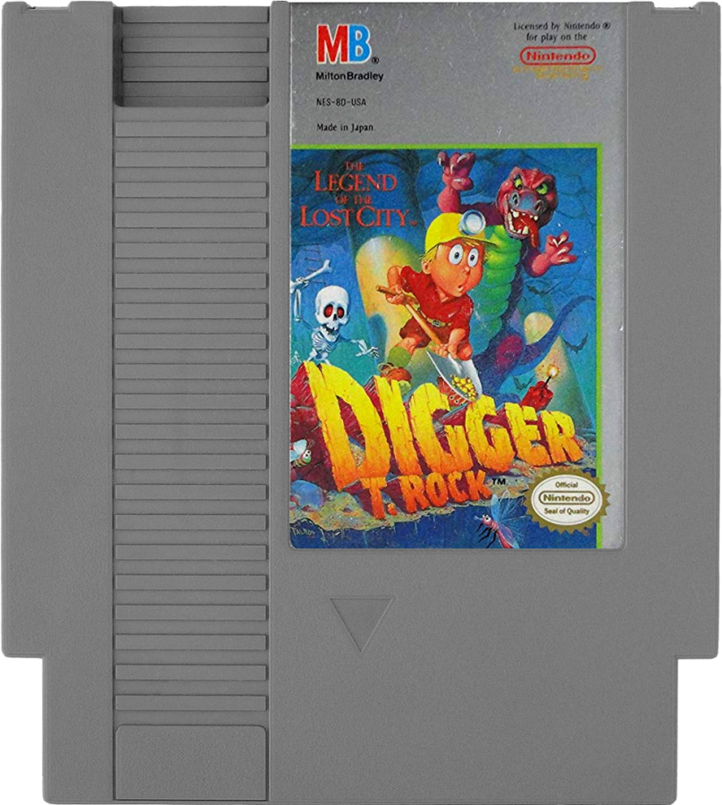 Digger T Rock CARTRIDGE art for Nintendo Entertainment System (NES) adventure video game. 
