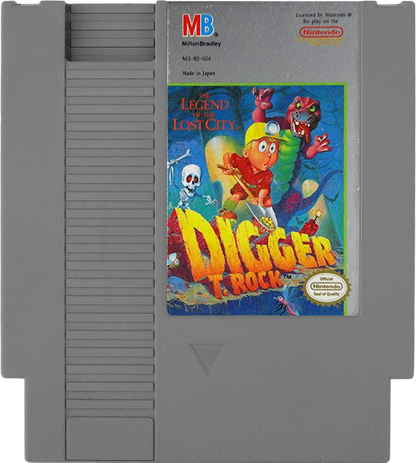Digger T Rock CARTRIDGE art for Nintendo Entertainment System (NES) adventure video game. 