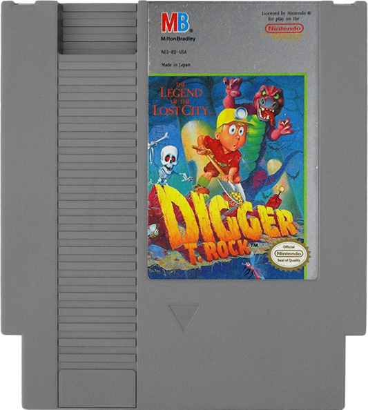 Digger T Rock CARTRIDGE art for Nintendo Entertainment System (NES) adventure video game. 