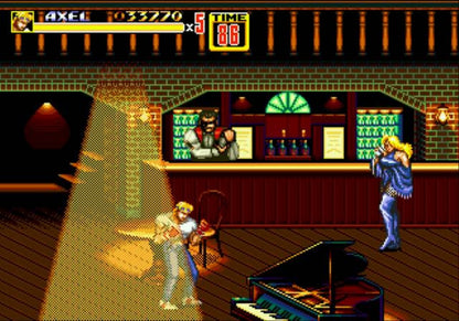 Streets of Rage 2 cartridge for the Sega Genesis not for resale variant featuring 16 bit side scrolling beat em up gameplay with cooperative multiplayer iconic soundtrack and intense street fighting action gameplay