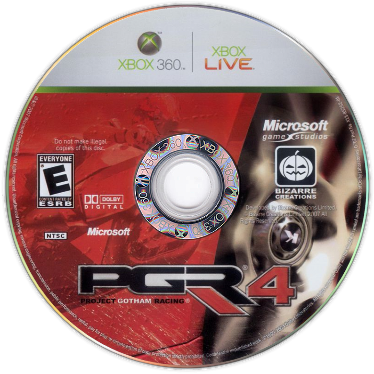 Project Gotham Racing 4 (PGR4) for Xbox 360 with stylish racing and motorcycle features disc
