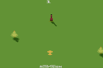 Sky Jinks retro Atari 2600 video game featuring arcade flight racing gameplay, obstacle avoidance, aerial challenges and classic Atari action - title screen