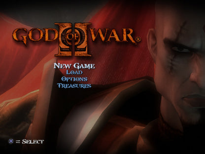 God of War 2 [Greatest Hits] title screen for PlayStation 2 (PS2) action-adventure hack-and-slash video game