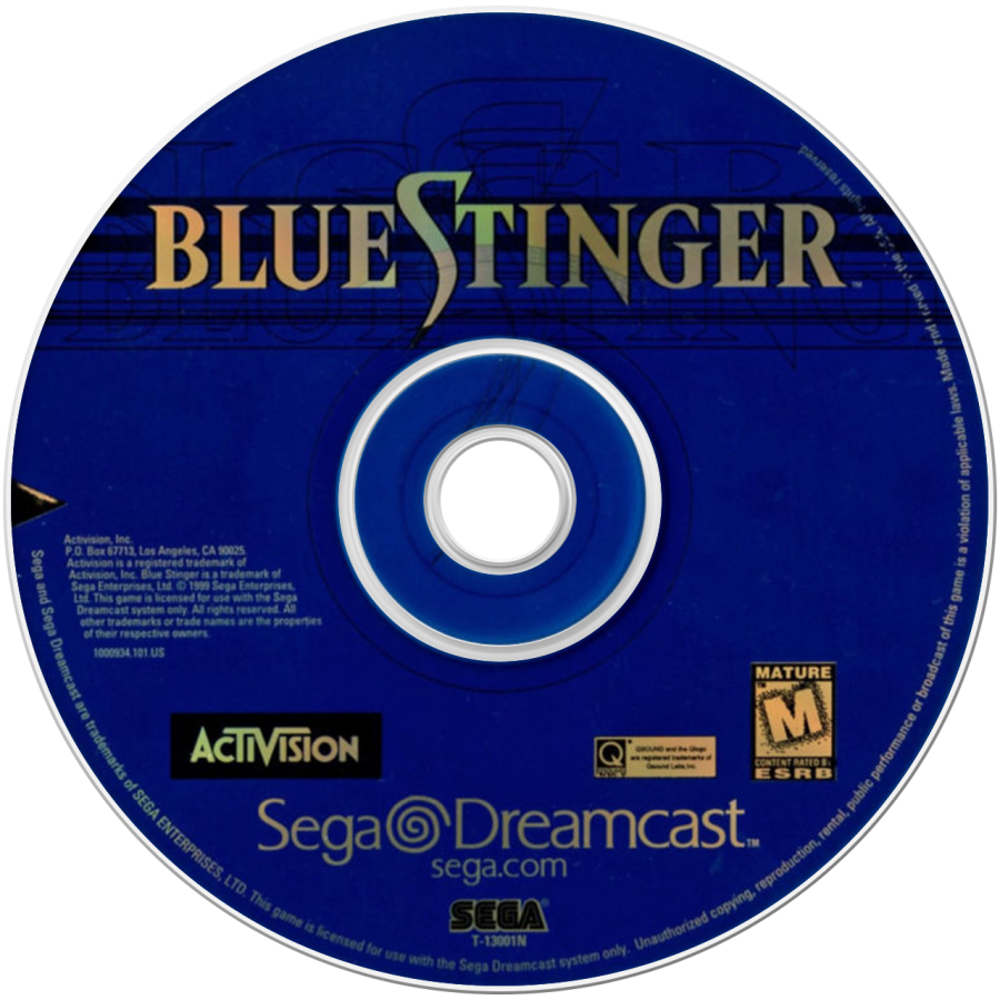 Blue Stinger Sega Dreamcast DC for retro video game enthusiasts featuring survival horror action gameplay 3D exploration intense combat puzzle solving mutant enemies cinematic adventure classic Dreamcast collectible gaming appeal disc