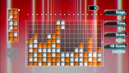 Retro Lumines II PlayStation Portable inspired design featuring music driven puzzle gameplay aesthetic vintage PSP neon visual effects rhythm based block matching electronic soundtrack immersive handheld gaming nostalgia stylish arcade puzzle presentation gameplay 