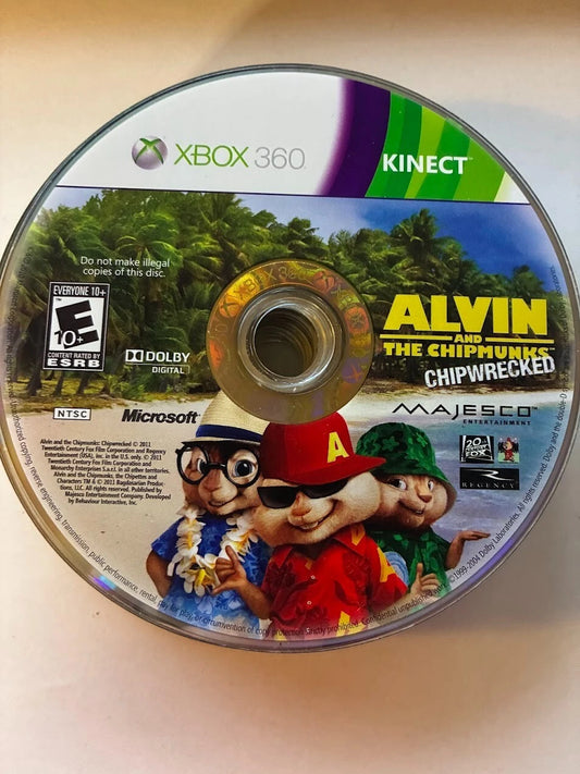 Alvin and the Chipmunks: Chipwrecked disc for Xbox 360 (X360) family music party video game