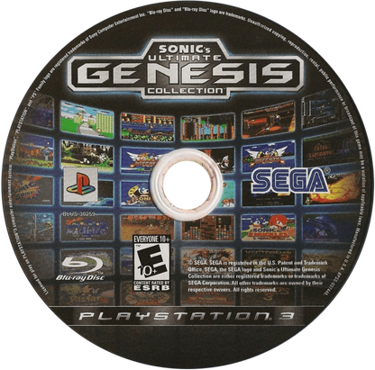 Sonic's Ultimate Genesis Collection disc art for PlayStation 3 (PS3) video game
