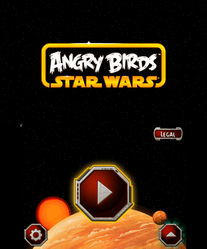 Angry Birds: Star Wars start screen for Nintendo 3DS (3DS) puzzle action video game