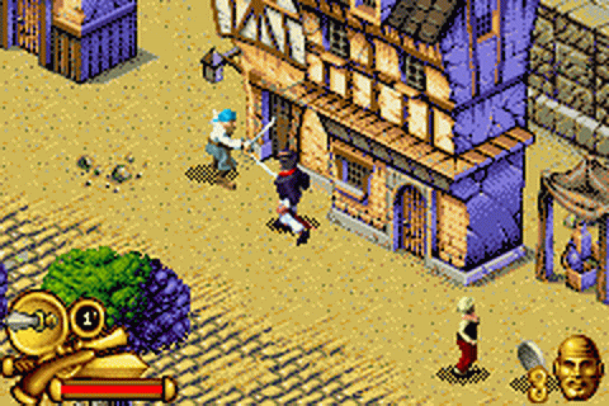 Pirates of the Caribbean Curse Of The Black Pearl Game Boy Advance GBA action platformer sword fighting gameplay