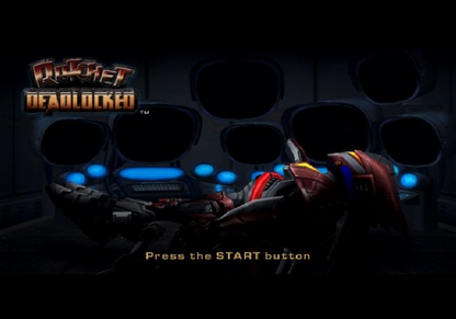 Ratched: Deadlocked title screen for Playstation 2 (PS2) video game