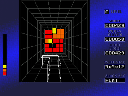 Blockout Sega Genesis Blockout 3D puzzle game falling blocks arcade style spatial puzzle gameplay retro 90s puzzle title classic Genesis game gameplay 