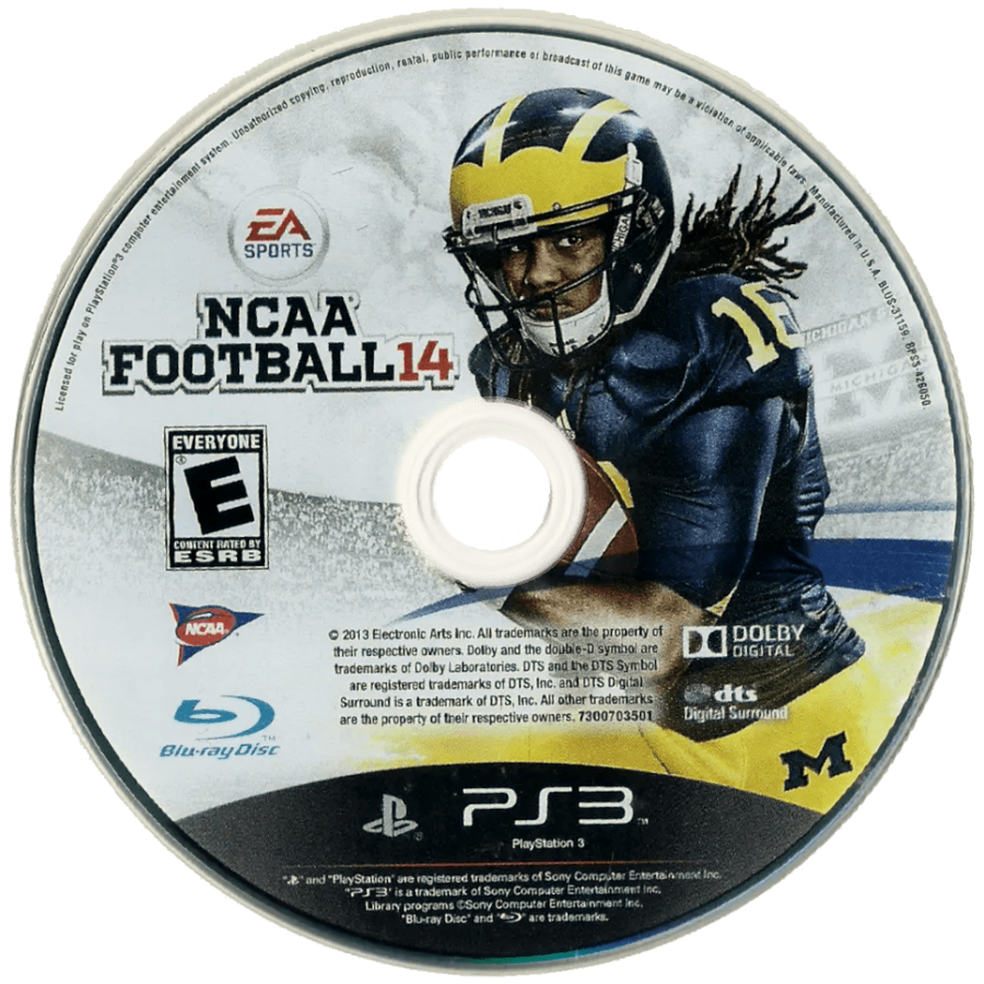 NCAA Football 14 disc for PlayStation 3 PS3 video game