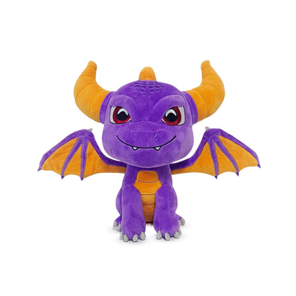 Skylanders Spyro plush inspired design featuring collectible dragon character plush aesthetic soft stuffed toy purple fantasy creature magical adventure mascot colorful action platformer gaming merchandise presentation