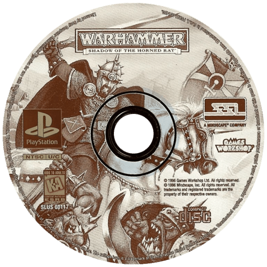 Warhammer: Shadow of the Horned Rat Front Disc Art for this Game– PlayStation 1 (PS1)