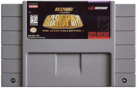Arcade's Greatest Hits Atari Collection 1 cartridge for Super Nintendo Entertainment System (SNES) retro video game