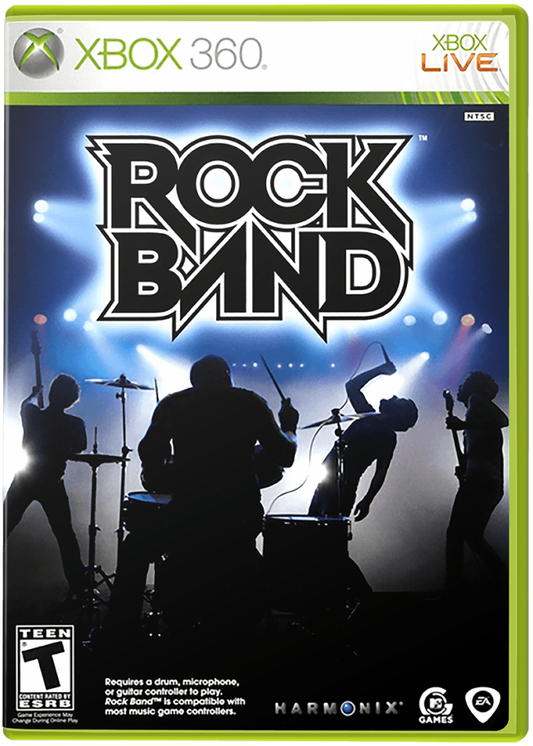 Rock Band cover art for Xbox 360 (X360) music rhythm video game