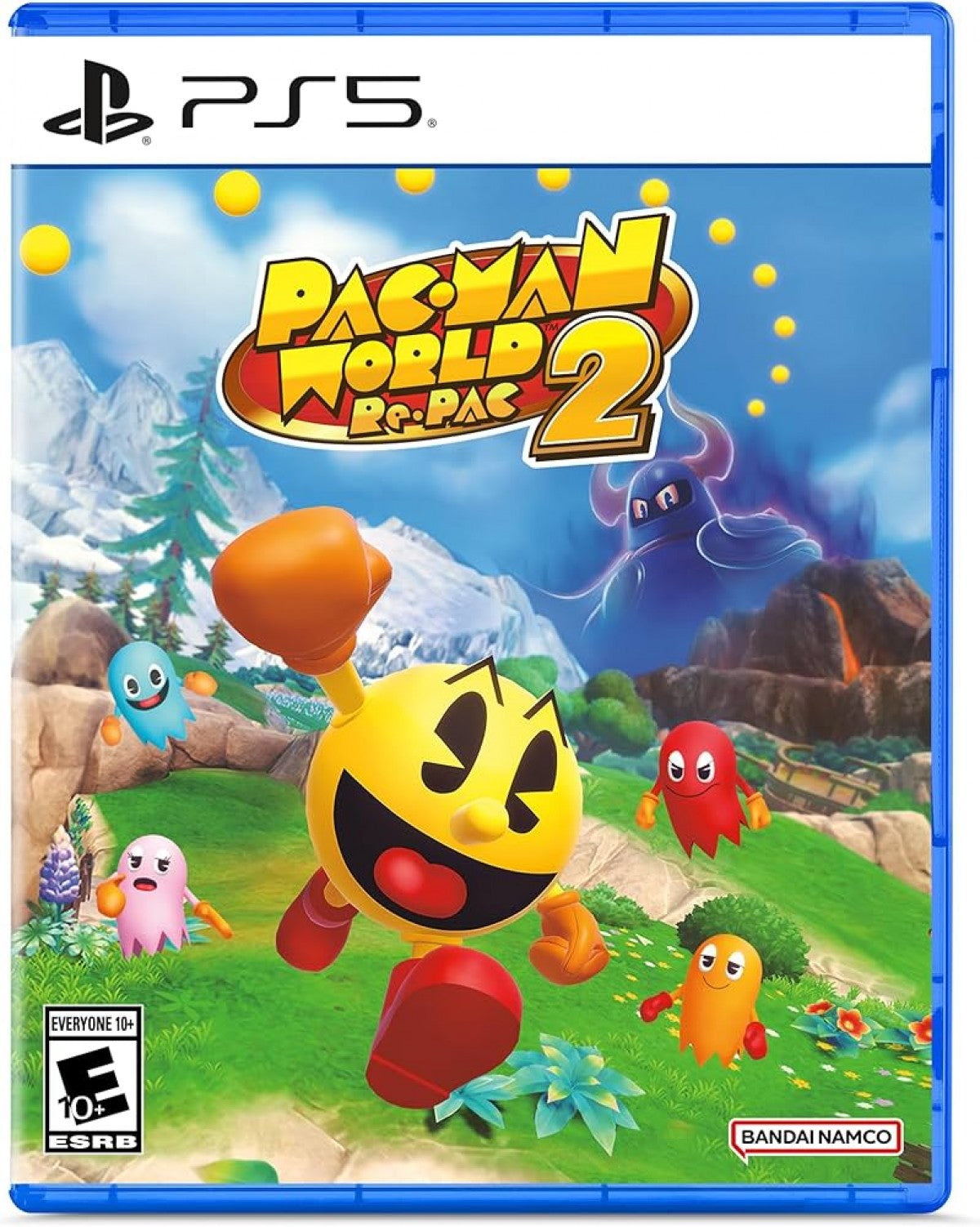 Pac-Man World Re-Pac 2 PS5 game featuring classic arcade platforming, colorful 3D levels, and modern remastered visuals for PlayStation 5 cover art