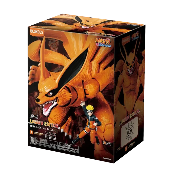 Blokees Naruto Shippuden Nine Tails Kurama LE01 model kit buildable fox spirit figure anime collectible snap fit detailed display piece tailed beast character toy for fans 
