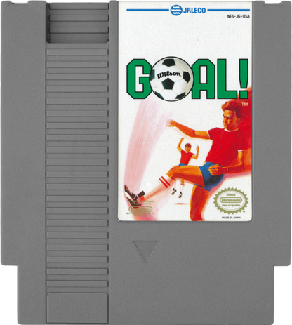 Goal! cartridge for the Nintendo Entertainment System featuring 8 bit soccer gameplay with international teams fast paced matches and arcade style sports action cartridge