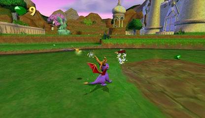 Spyro Enter the Dragonfly Greatest Hits PlayStation 2 PS2 for retro video game enthusiasts featuring 3D platforming gameplay dragon adventure exploration collectible gems puzzle solving colorful fantasy worlds Spyro abilities and collectible gaming appeal gameplay
