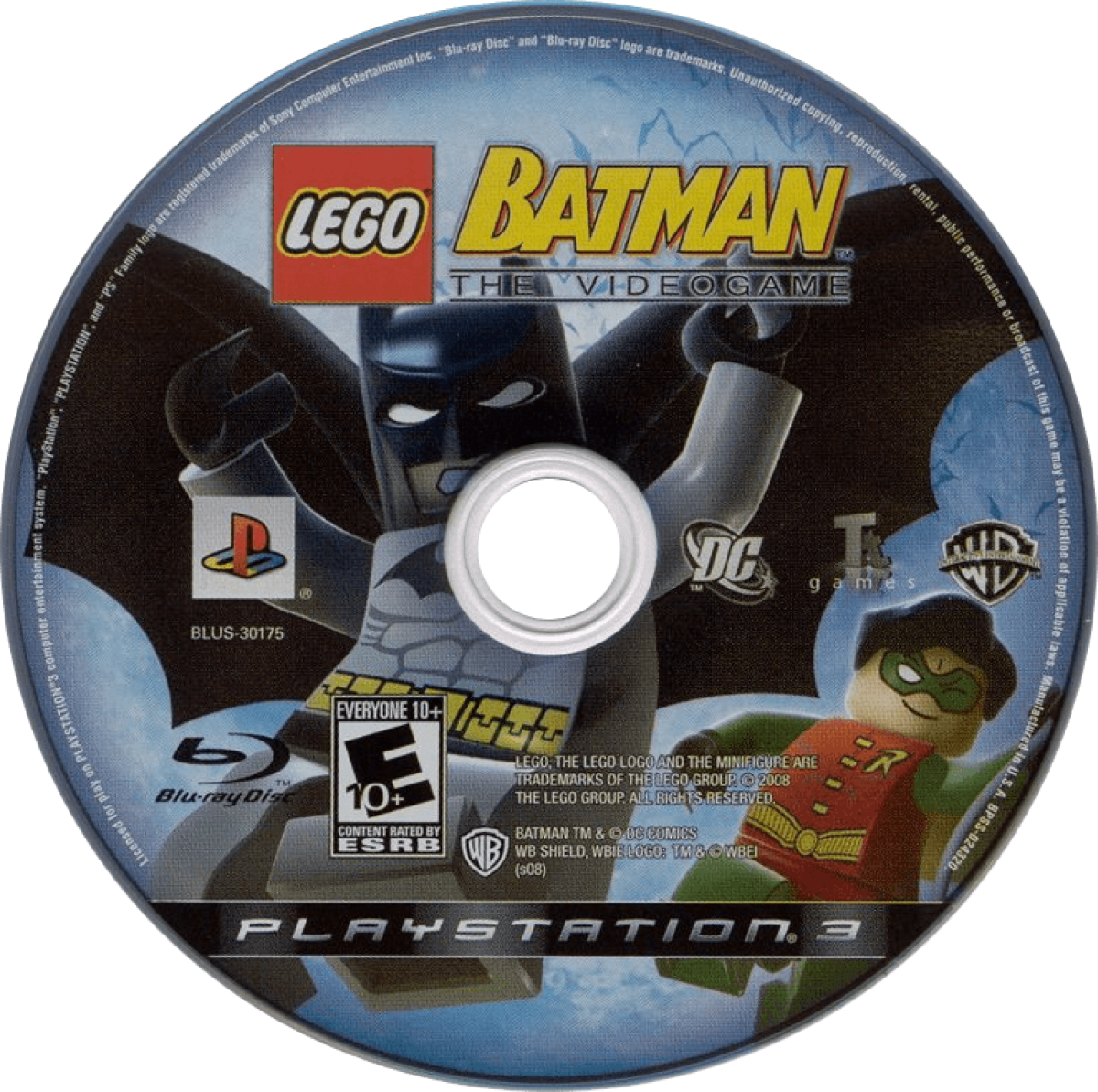 LEGO Batman The Videogame PlayStation 3 brick-building action adventure game featuring Batman Robin and Gotham City villains disc