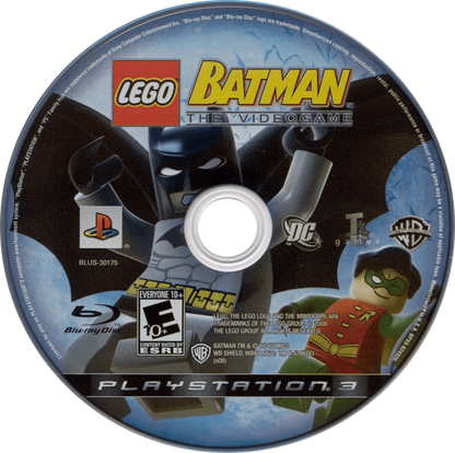 LEGO Batman The Videogame PlayStation 3 brick-building action adventure game featuring Batman Robin and Gotham City villains disc