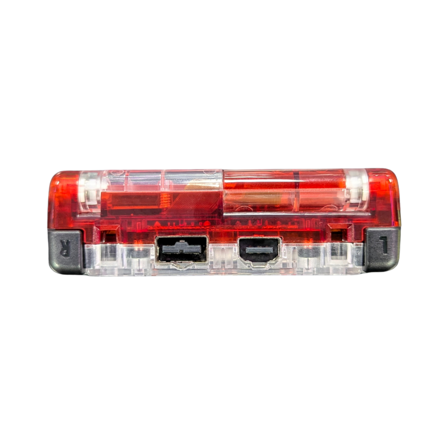 Game Boy Advance SP (GBA SP) [Custom Red Shell & IPS Screen Mod] at Gamers INC, featuring a professionally upgraded handheld experience with a crystal-clear, high-brightness IPS backlit display for modern visual fidelity, housed in a striking custom red shell that breathes new life into your classic library of Game Boy, Game Boy Color, and Game Boy Advance titles back port