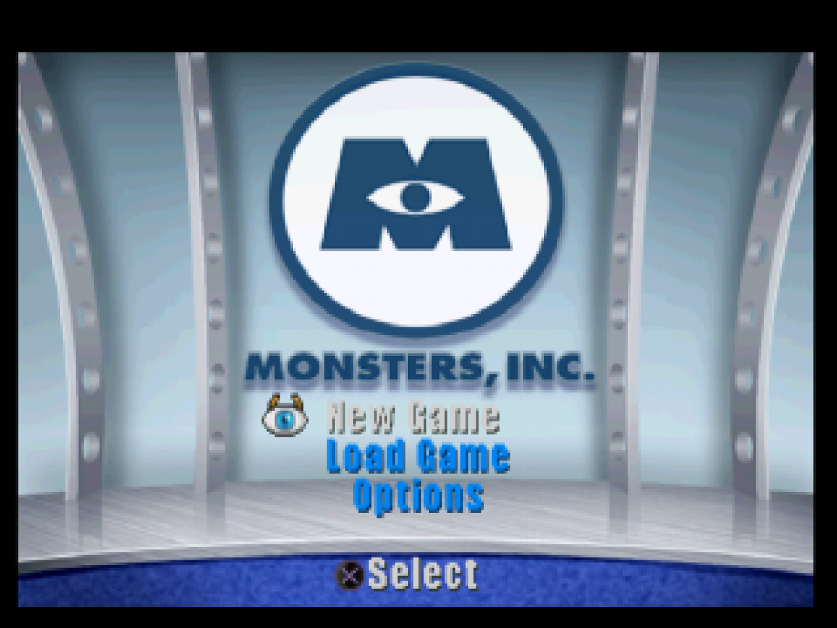 Monsters, Inc. Scream Team game for the PlayStation featuring 3D platforming gameplay based on the Pixar film with character switching between Mike and Sulley exploration of Monstropolis and energy collecting missions in a family friendly adventure setting gameplay 