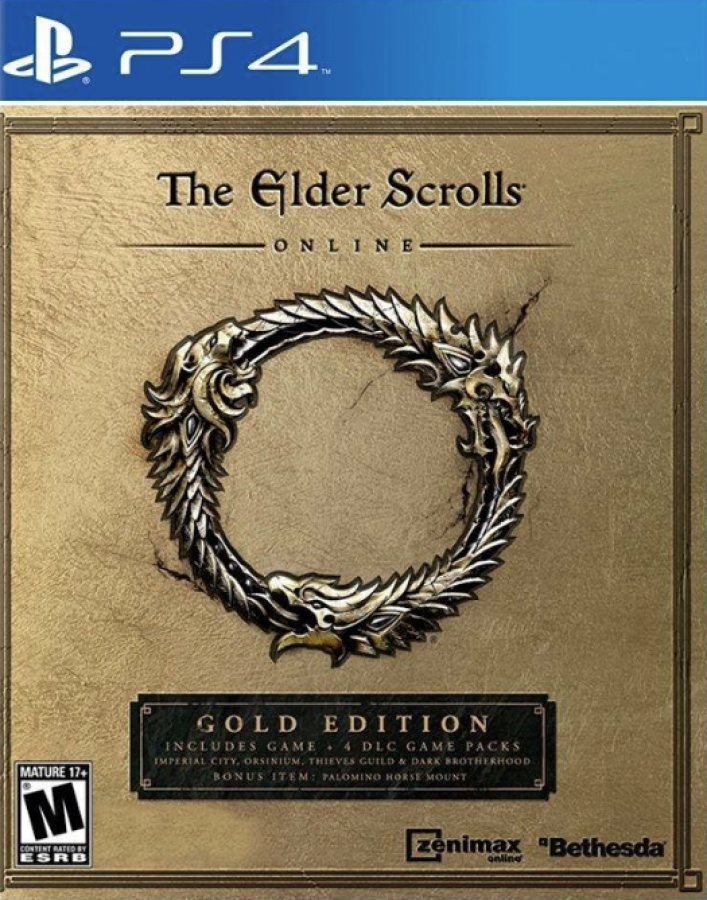 The Elder Scrolls Online [Gold Edition] – PlayStation 4 (PS4) video game cover image, online RPG by Bethesda Softworks