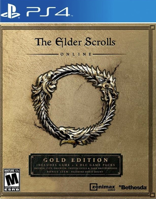 The Elder Scrolls Online [Gold Edition] – PlayStation 4 (PS4) video game cover image, online RPG by Bethesda Softworks