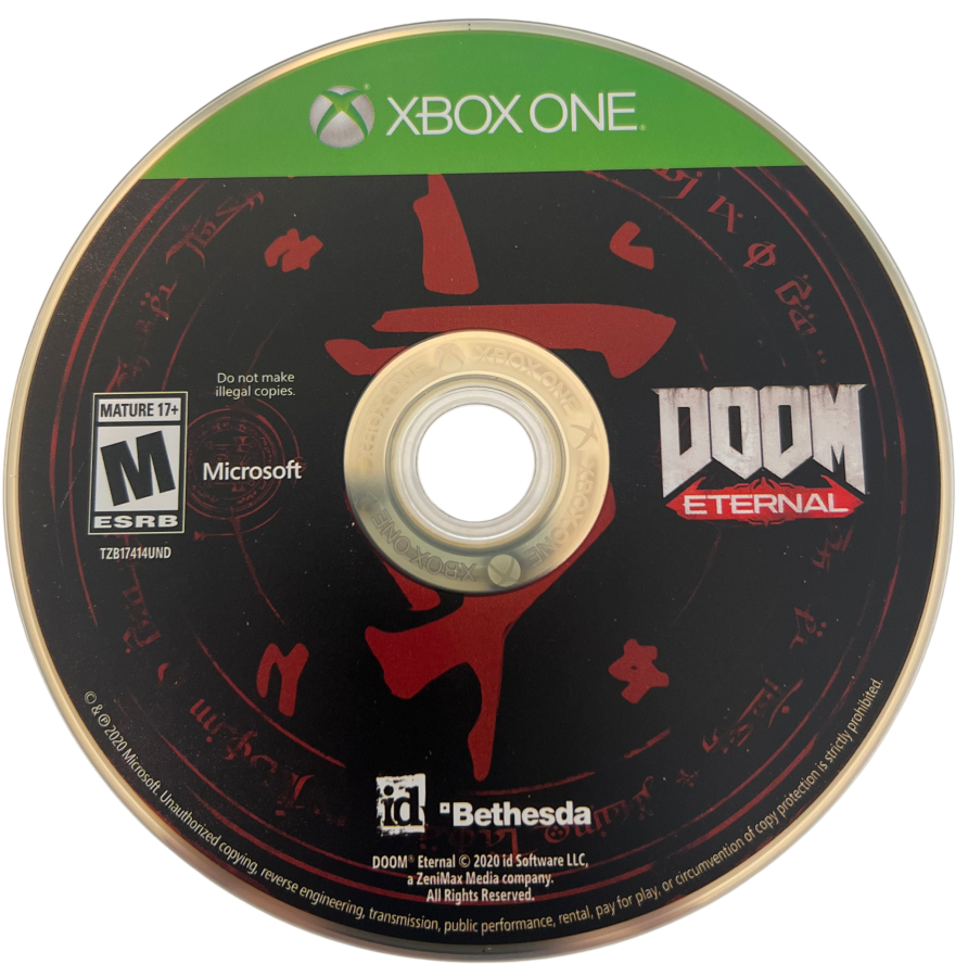 Doom Eternal for Xbox One, disc for a first-person shooter action horror video game