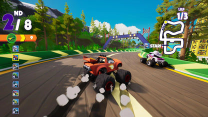 Blaze and the Monster Machines Axle City Racers PlayStation 4 PS4 kids racing game family-friendly educational adventure based on the Nickelodeon TV show gameplay screenshot