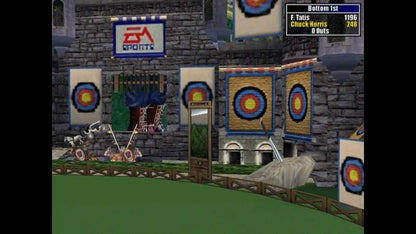 Triple Play 2001 for PlayStation 1 baseball sports video game featuring official MLB teams and players, realistic batting and pitching mechanics, season and franchise modes, and classic EA Sports baseball gameplay experience gameplay