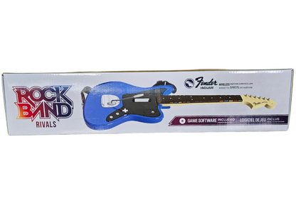 Rock Band Rivals Guitar Bundle Sealed Xbox One XONE video game and accessory bundle featuring rhythm music gameplay guitar controller instrument peripheral rock music performance hit songs band challenges multiplayer party gaming competitive leaderboards guitar strumming note matching rhythm based action sealed packaging collectible Xbox One gaming bundle music game accessory retro video game collection collectible gaming appeal top of box