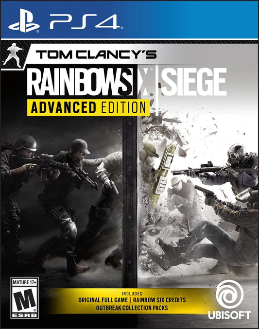 Tom Clancy's Rainbow Six Siege Advanced Edition PlayStation 4 PS4 for retro video game enthusiasts featuring tactical first person shooter gameplay team based multiplayer combat strategic planning destructible environments operator abilities competitive online matches and collectible gaming appeal front cover 