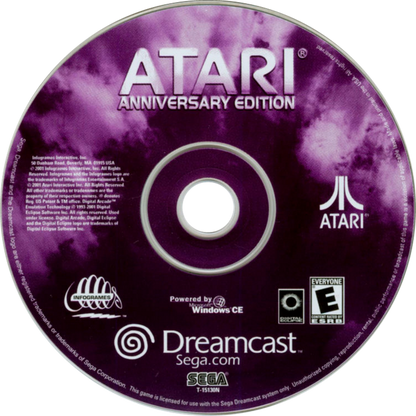 Retro Atari Anniversary Edition Dreamcast inspired design featuring classic arcade gaming collection aesthetic vintage Sega Dreamcast retro Atari titles old school pixel gameplay nostalgic gaming history celebration iconic arcade presentation disc