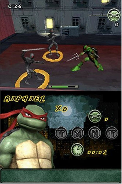 TMNT gameplay for Nintendo DS (DS) action adventure video game